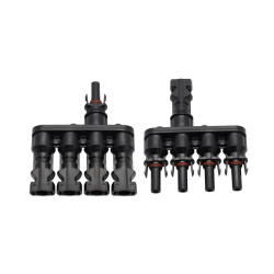 MC4 Cabang 4 (4-IN to 1-OUT) 4T T-Type 1000V Max 50A Solar Panel Surya